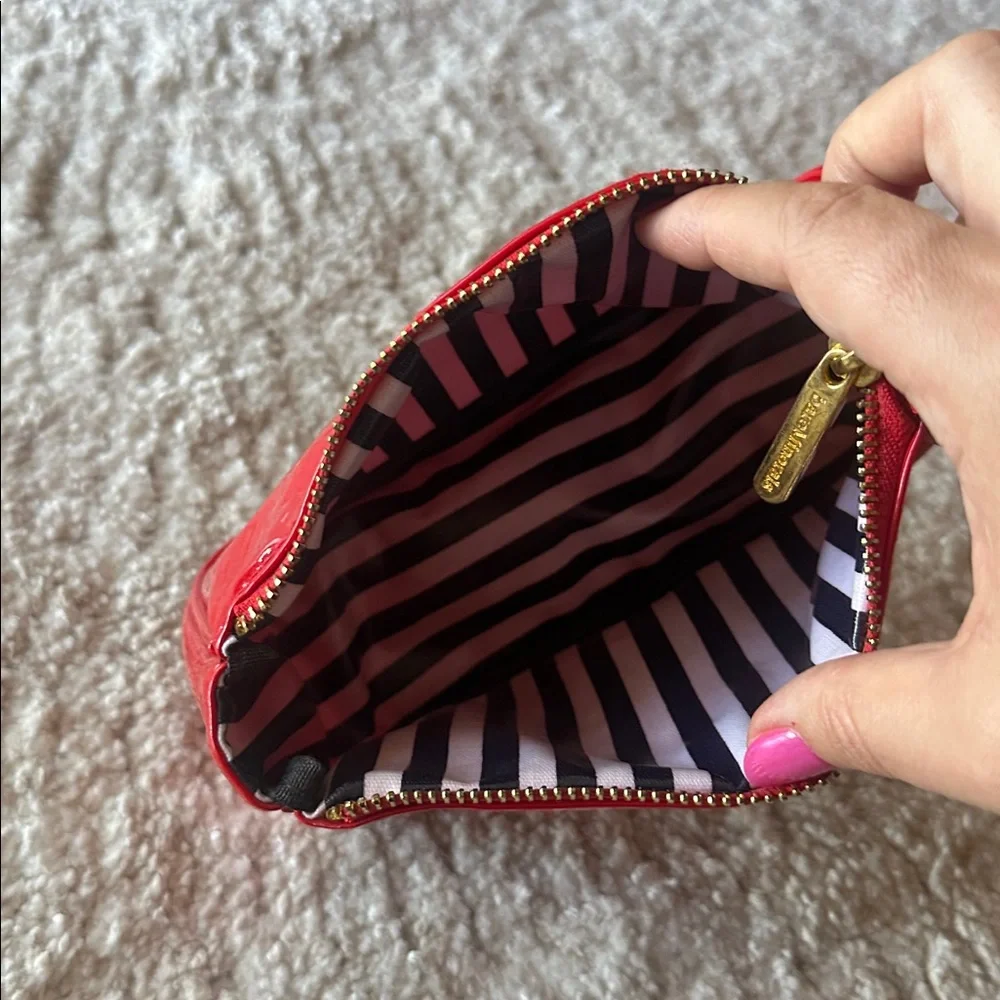 Red Patent Leather make up bag set